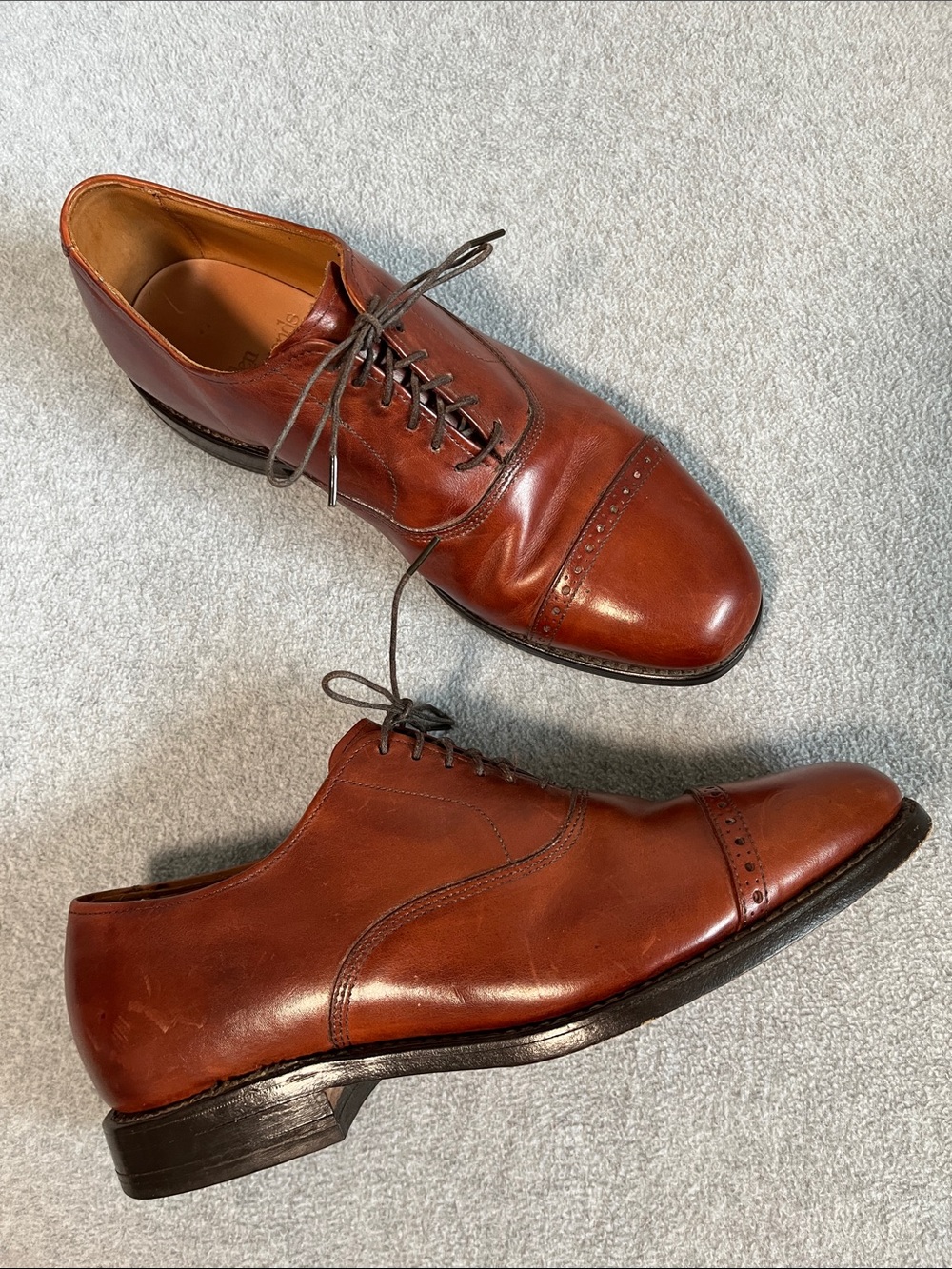 Allen Edmonds Chestnut Brown Cap-Toe Oxfords Dress Shoes Mens Dress Shoes